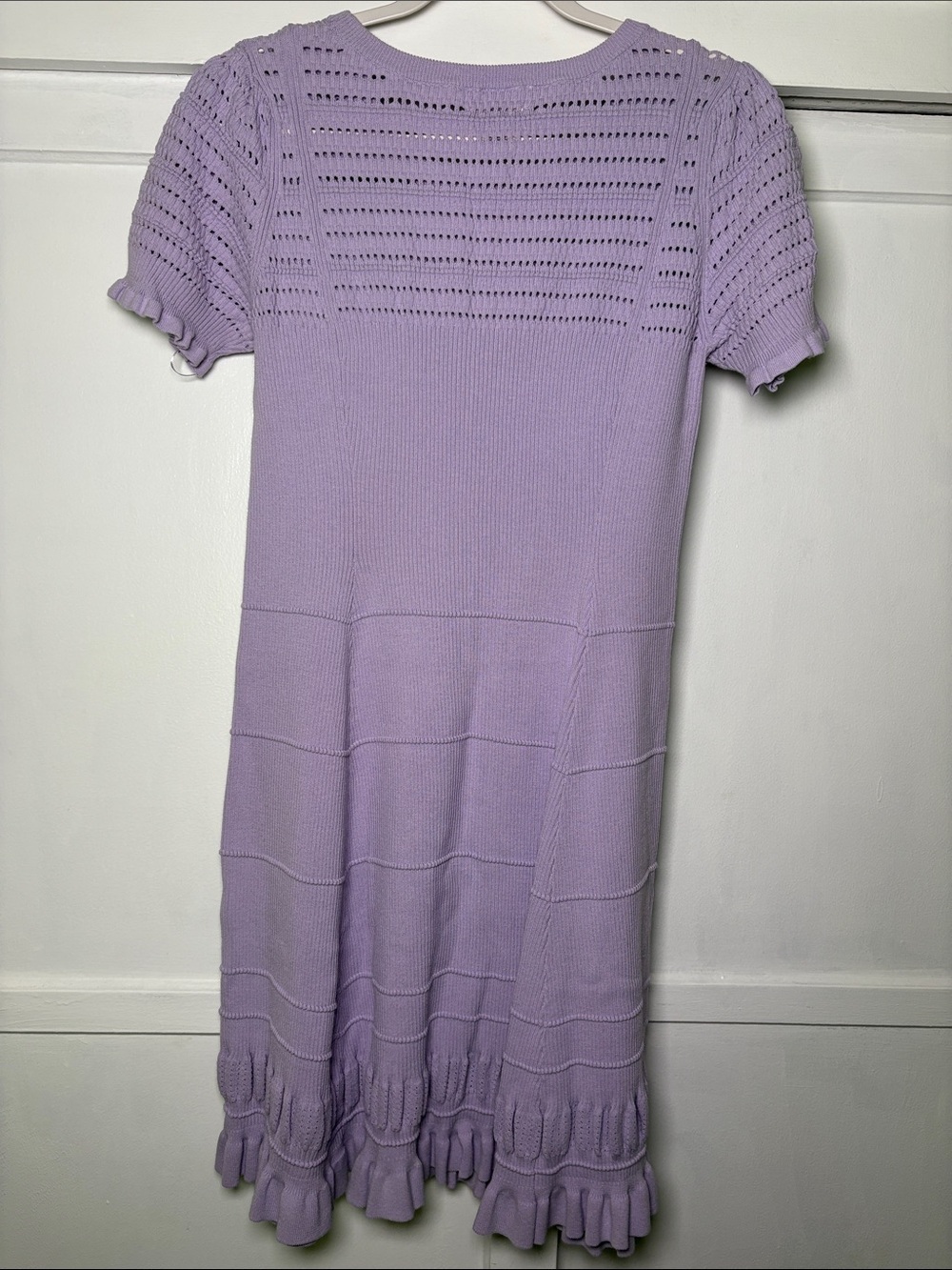 Anthropologie Maeve Lavender Scoop-Neck Knit Knee Length Dress Size Large - Picture 11 of 12